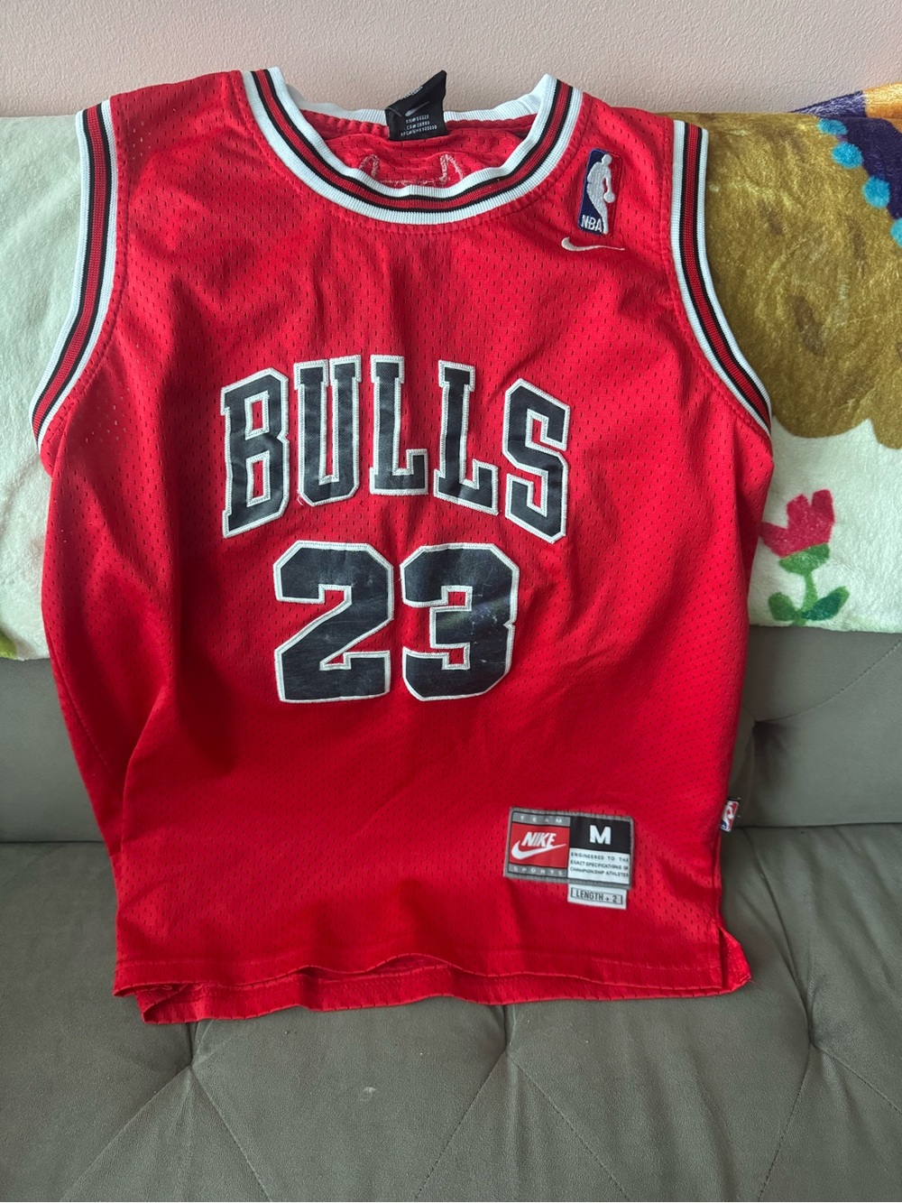 Nike Red Chicago Bulls #23 Basketball Jersey with Black & White Trim